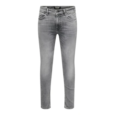 Image of Only &amp; Sons Slim fit jeans, Men&#039;s, Size: 28x32, Medium grey denim