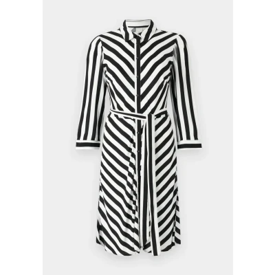 Image of YAS Yassavanna 3/4 Short Shirt Dress dress, Women&#039;s, Size: XS, Star white/ black
