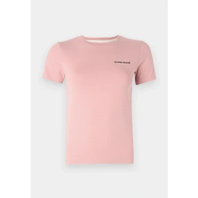 Image of Guess Jeans Basic Tshirt, Women&#039;s, Size: XL, Slight pink