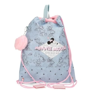 Image of Joumma Disney Minnie American Darling School Backpack Adaptable to Trolley Blue 30 x 38 12 cm Polyester 13.68L, Blue, Trolley,