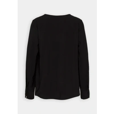 Image of VERO MODA Women&#039;s Vmlena Ls Pleat Top WVN Noos Blouse, Black, M