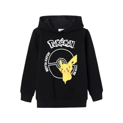 Image of Name it Nkmnoscar Pokemon Unisex Hoodie for kids, Size: 7 8y, Black