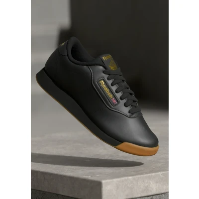 Image of Reebok Women&#039;s Princess Sneaker, Black Gum, 7 UK