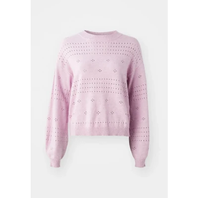 Image of VILA Viril Oneck Pointelle Jumper, Women&#039;s, Size: XS, Winsome orchid melange