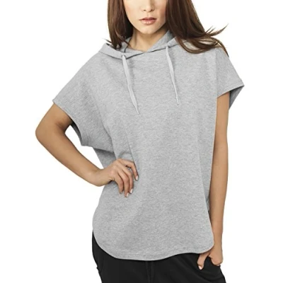 Image of Urban Classics Ladies Sleeveless Terry Hoody Hoodie, Women&#039;s, Size: XS, Grey