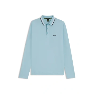 Image of BOSS Men&#039;s Plisy Polo Shirt, 455light/pastel blue, XXL