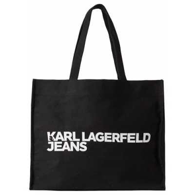 Image of Karl Lagerfeld Jeans LOGO Tote bag, Women&#039;s, Size: One Size, Black