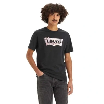 Image of Levi&#039;s Graphic Crewneck TEE Print Tshirt, Men&#039;s, Size: Small, Caviar