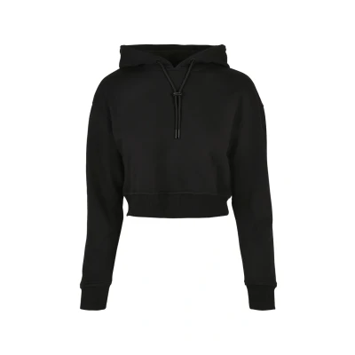 Image of Urban Classics Ladies Short Terry Hoody Hoodie, Women&#039;s, Size: Large, Black
