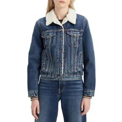 Image of Levi&#039;s Original Trucker Light jacket darkblue denim, Women&#039;s, Size: XXS, Dark blue denim