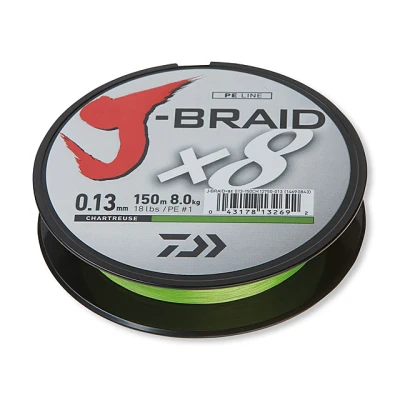 Image of Daiwa J Braid X8 0.24mm 150m chartr. Braided fishing line
