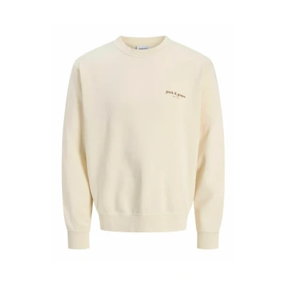 Image of JACK &amp; JONES Men&#039;s Jorfrederiksberg Box Sweat Hood Sn Sweatshirt, Antique White, M