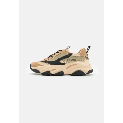 Image of Steve Madden Possession Trainers, Women&#039;s, Size: 4, Khaki/black Imitation leather/ textile