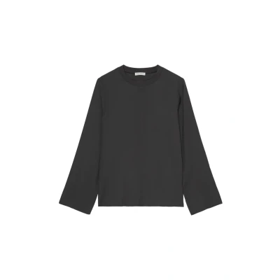Image of Marc O&#039;Polo EASY Shape AT Round NECK Solid Long sleeved top, Women&#039;s, Size: 4, Dark graphite