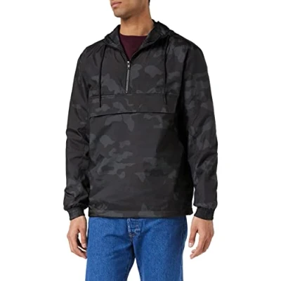 Image of Urban Classics camo PULL OVER Windbreaker Windbreaker, Men&#039;s, Size: Medium, Gray