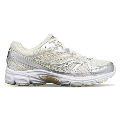 Image of Saucony RIDE Millennium Trainers, Women&#039;s, Size: 7.5, Cream/silver Imitation leather/ textile
