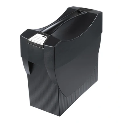 Image of HAN Swing Plus Karma Suspension File Box with Lid for 20 Files 80 100% Recycled Material 19018 13 Eco Black