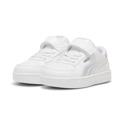 Image of Puma Caven 2.0 HOLO Unisex Trainers for kids, Size: 9K, White/mauve mist/silver shoes