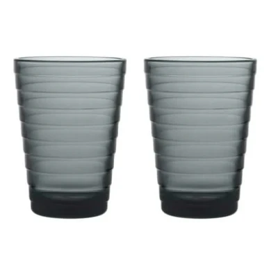 Image of Iittala Glass Aino Aalto Dark Grey 330 ml 2 Pieces