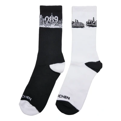 Image of Mister Tee Major CITY Socks 2PACK Socks, Men&#039;s, Size: 9 11.5, Black white