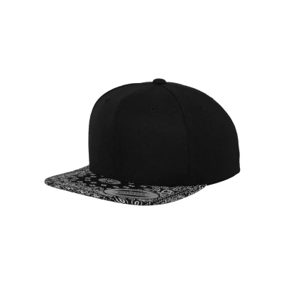 Image of Flexfit Bandana Snapback Cap, Size: One Size, Black paisley