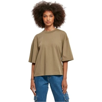 Image of Urban Classics Oversized Basic Tshirt, Women&#039;s, Size: XS, Khaki