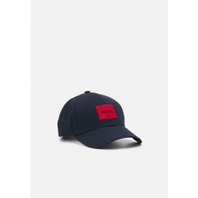 Image of HUGO Mens Men X 581 RL Cotton Twill Cap with red Logo Label, Dark Blue400, One Size