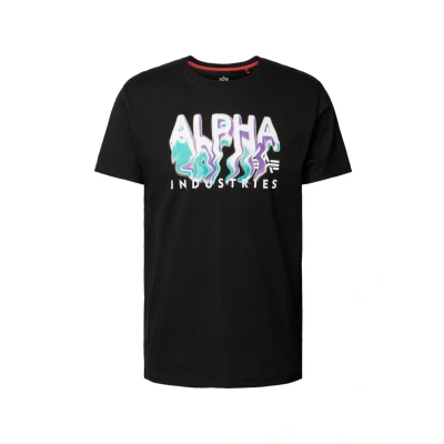 Image of ALPHA INDUSTRIES Basic T Rainbow Ref Shirt for Men, Black, S