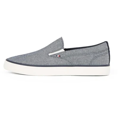 Image of Tommy Hilfiger Men&#039;s Th Hi Vulc Low Slip on Ch Fm0fm05390 Top, Blue Desert Sky, 6.5 UK