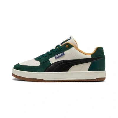 Image of Puma Caven 2.0 Greenside Unisex Trainers, Size: 4, Dark myrtle/peaceful blue/alpine snow Leather/synthetics