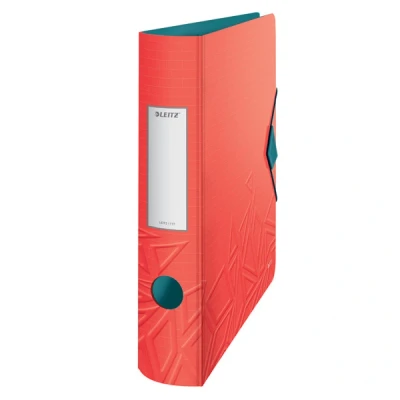 Image of Leitz 180 Active Urban Chic A4 Lever Arch File, Red, Curved Spine 65mm Width, Elastic Fastening, Light polyfoam, Chic, 11170020