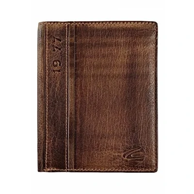 Image of camel active Melbourne Men&#039;s Portrait Leather Wallet Medium, Brown, 10,5x2,5x13, Coin Pouch