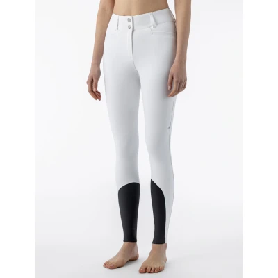Image of Equiline Ladies Crystalek Breeches High Rise Knee Grip White UK8 Horse &amp; Equestrian Riding