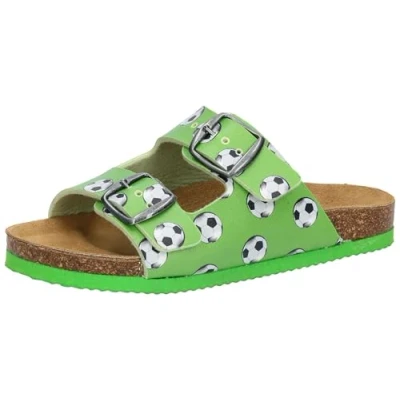 Image of LICO Bioline Universe Soccer Unisex Mules for kids, Size: 2, Green High quality imitation leather