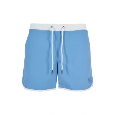 Image of Urban Classics Retro Swimming shorts, Men&#039;s, Size: Small, White horizonblue