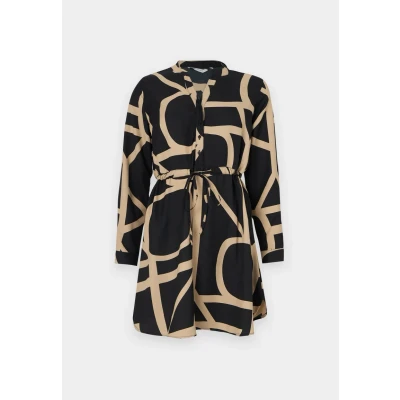 Image of ONLY Women&#039;s Onlcory Life L/S WVN Noos Tunic top for Everyday use with Volume Sleeves and Stylish V Neck, Black, XS, XS