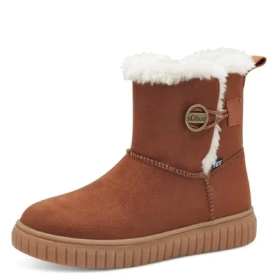 Image of s.Oliver Winter boots for kids, Size: 2, Cognac Textile