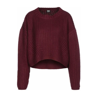 Image of Urban Classics Women&#039;s Ladies Wide Oversize Sweater Sweatshirt, Cherry, M, M