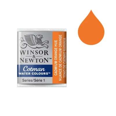 Image of Winsor &amp; Newton Cotman Watercolour Paint Half Pan Cadmium Orange Hue 090