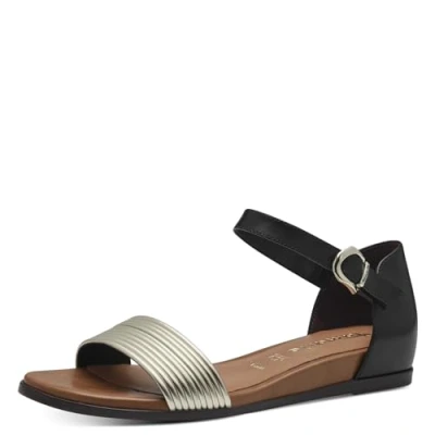 Image of Tamaris Sandals, Women&#039;s, Size: 36, Black/gold shoes