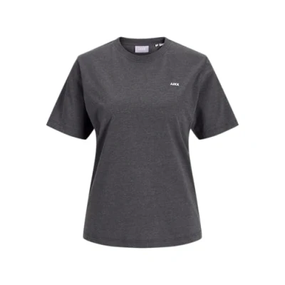 Image of JJXX Jxanna Every LOGO TEE Print Tshirt, Women&#039;s, Size: Large, Dark grey/bright white