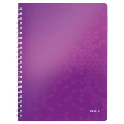 Image of Leitz A4 Flexible Cover Notebook, Purple (Wire Bound, 80 Sheets, Ruled, 90 gsm Ivory Paper, Wow Range), Pack of 1
