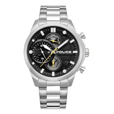 Image of Police Chronograph watch, Men&#039;s, Size: One Size, Black steel