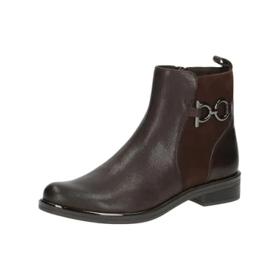 Image of CAPRICE Damen Chelsea Boots aus Leder Kleiner Absatz, Braun (Dk Brown Comb), 39 EU