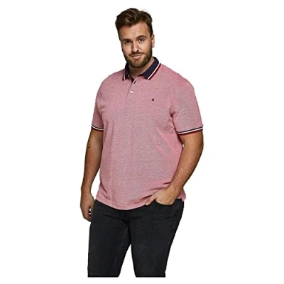 Image of Jack &amp; Jones Epaulos Polo shirt Rio red, Men&#039;s, Size: Large, red