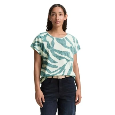 Image of TOM Tailor Inside Printed Print Tshirt, Women&#039;s, Size: Large, Teal