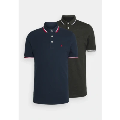 Image of Jack &amp; Jones Jjepaulos 2 PACK Polo shirt, Men&#039;s, Size: Small, Navy blazer