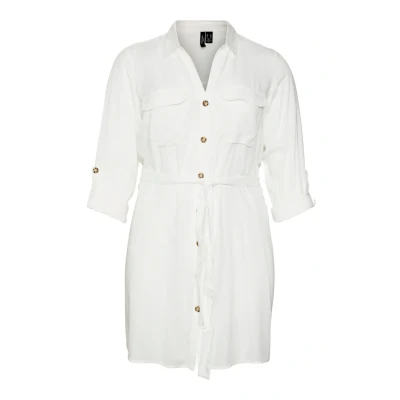 Image of Vero Moda Curve Vmbumpy Shirt Dress Day dress, Women&#039;s, Size: 20, Snow white