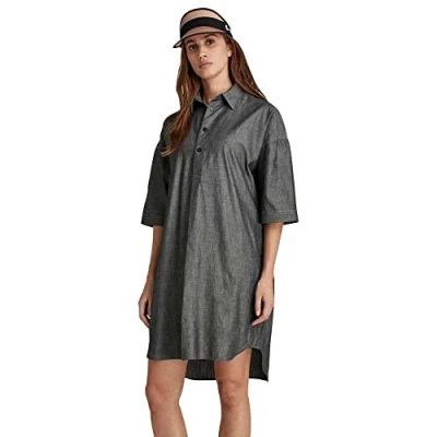 Image of G Star Dress Shirt dress, Women&#039;s, Size: Medium, Jet black