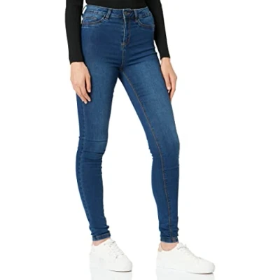 Image of Noisy May Nmcallie Skinny Jeans Fit, Women&#039;s, Size: 25x30, All in dark blue denim